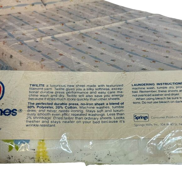 Vintage Twin Fitted & Flat Sheet & Pillowcase Morgan Jones Delicate Flowers - Picture 5 of 7